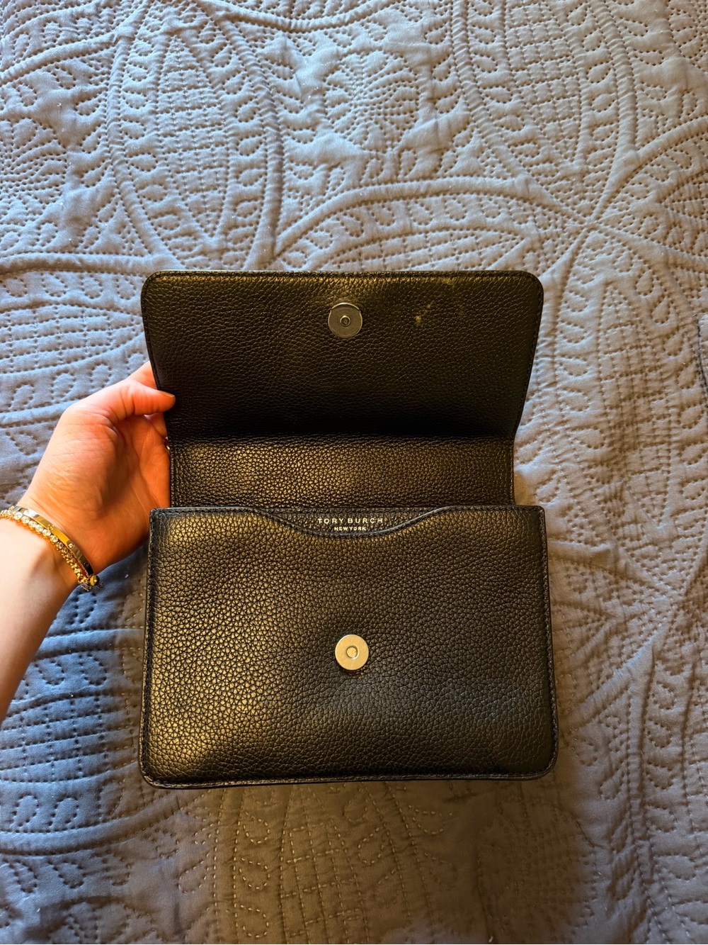Tory Burch Britten Crossbody Bag - Black & Silver - Picture 10 of 11